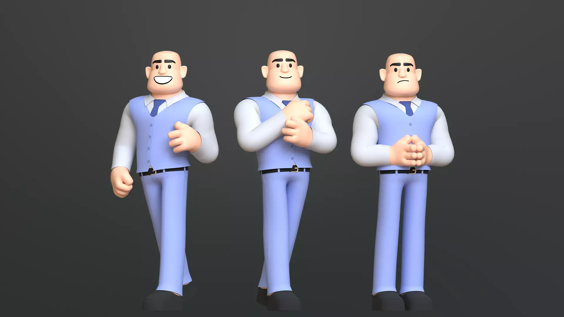 Minimal Man Suit Low-poly 3D model_0