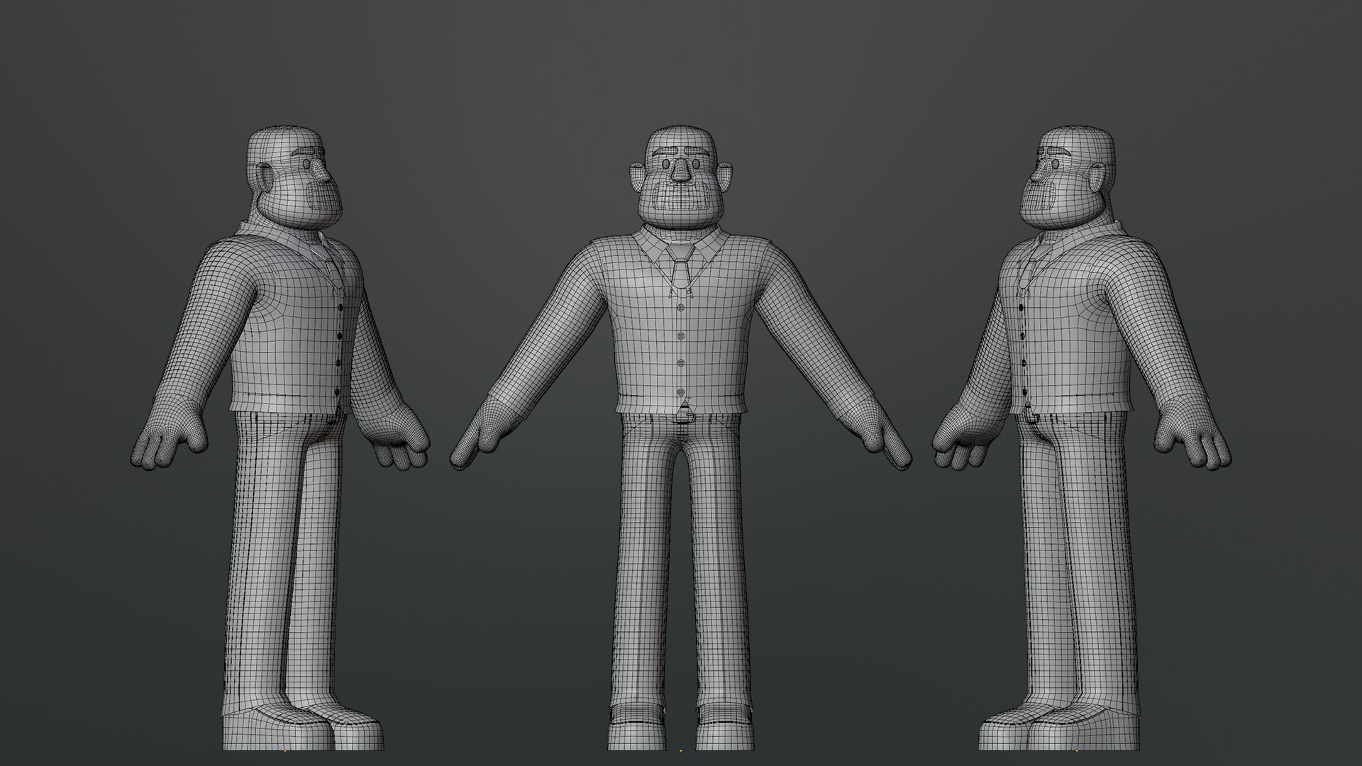 Minimal Man Suit Low-poly 3D model_8