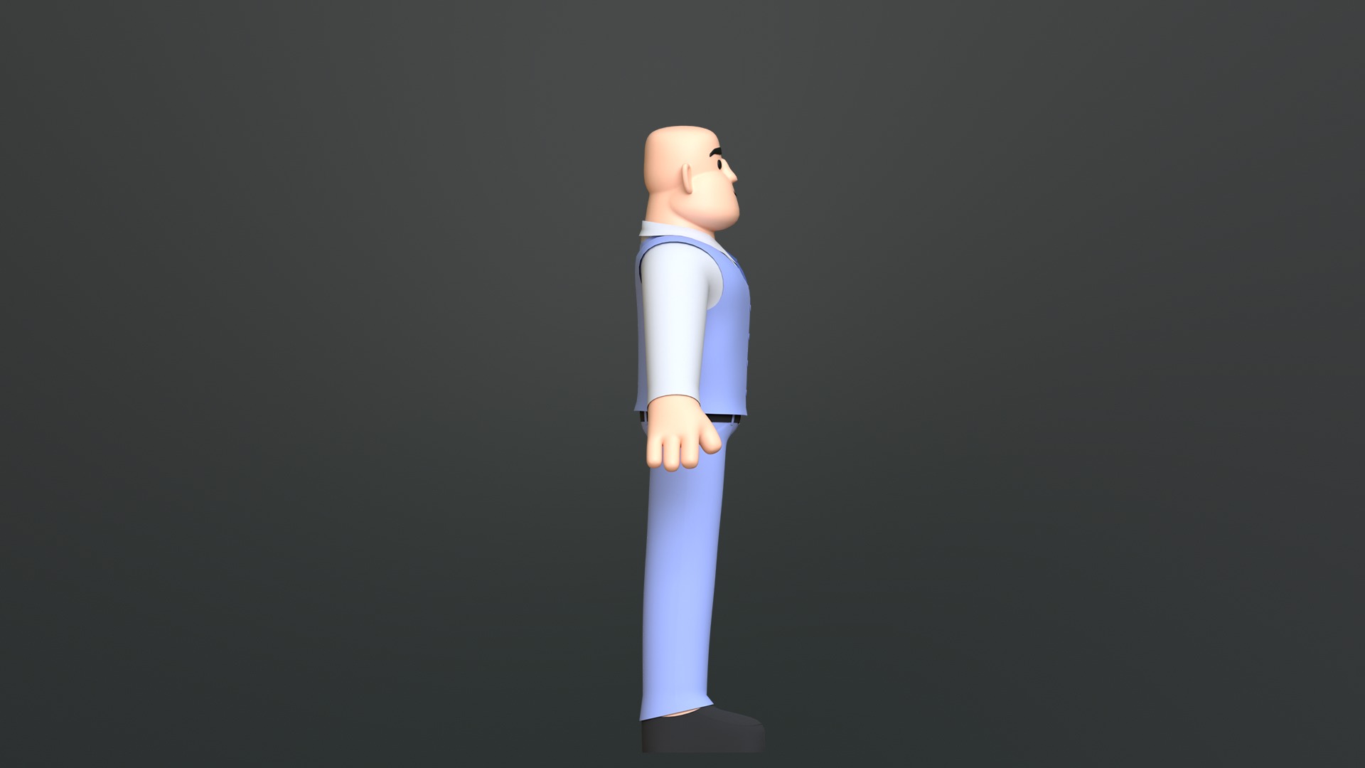 Minimal Man Suit Low-poly 3D model_11