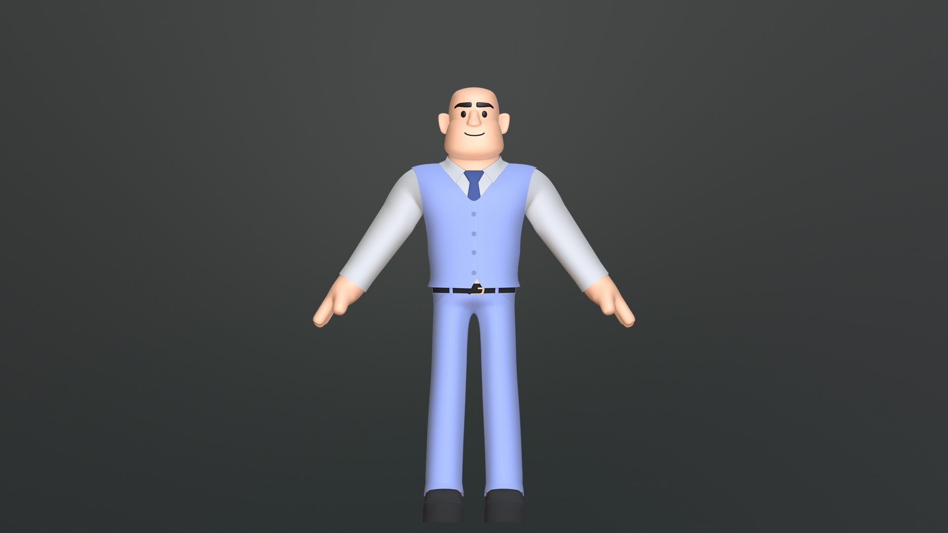 Minimal Man Suit Low-poly 3D model_14