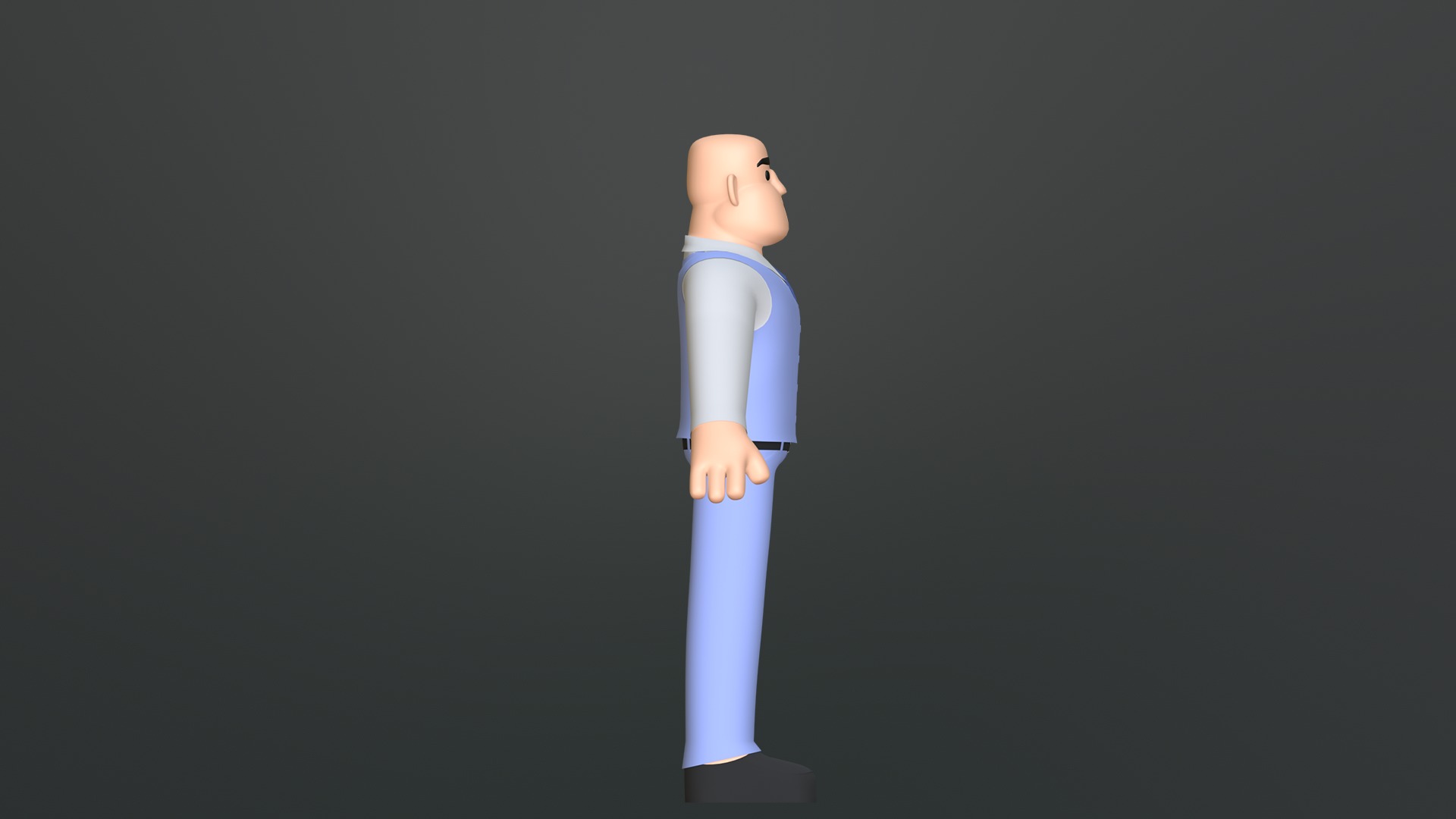 Minimal Man Suit Low-poly 3D model_15