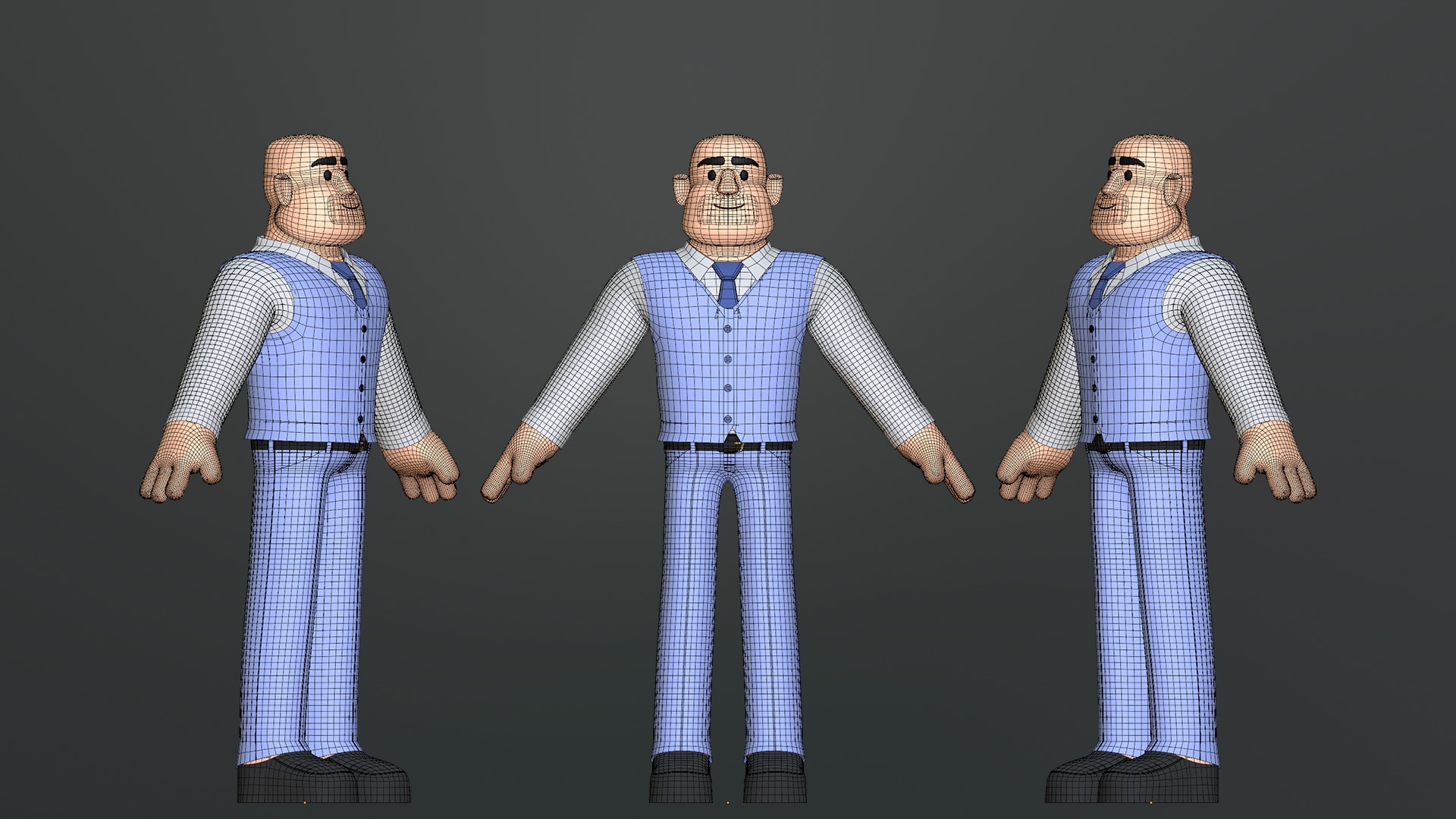 Minimal Man Suit Low-poly 3D model_9