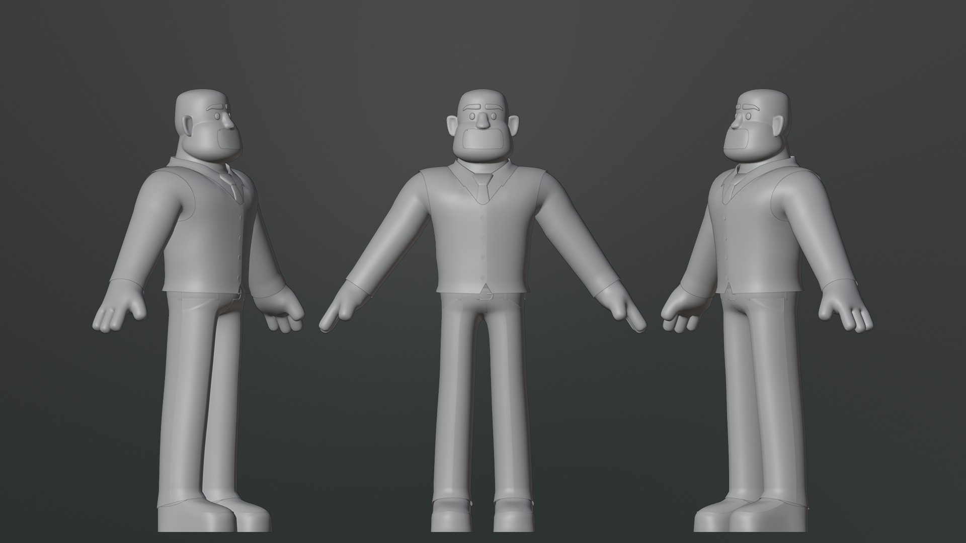 Minimal Man Suit Low-poly 3D model_7