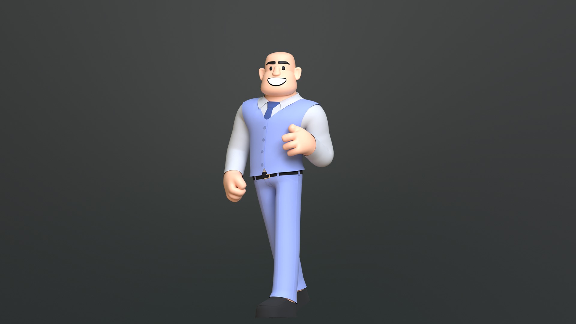 Minimal Man Suit Low-poly 3D model_4