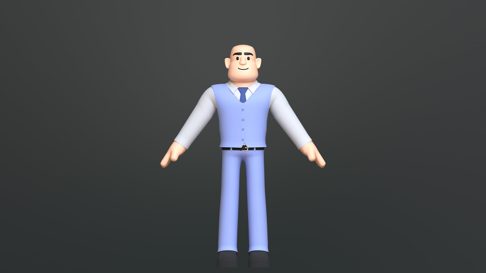 Minimal Man Suit Low-poly 3D model_10