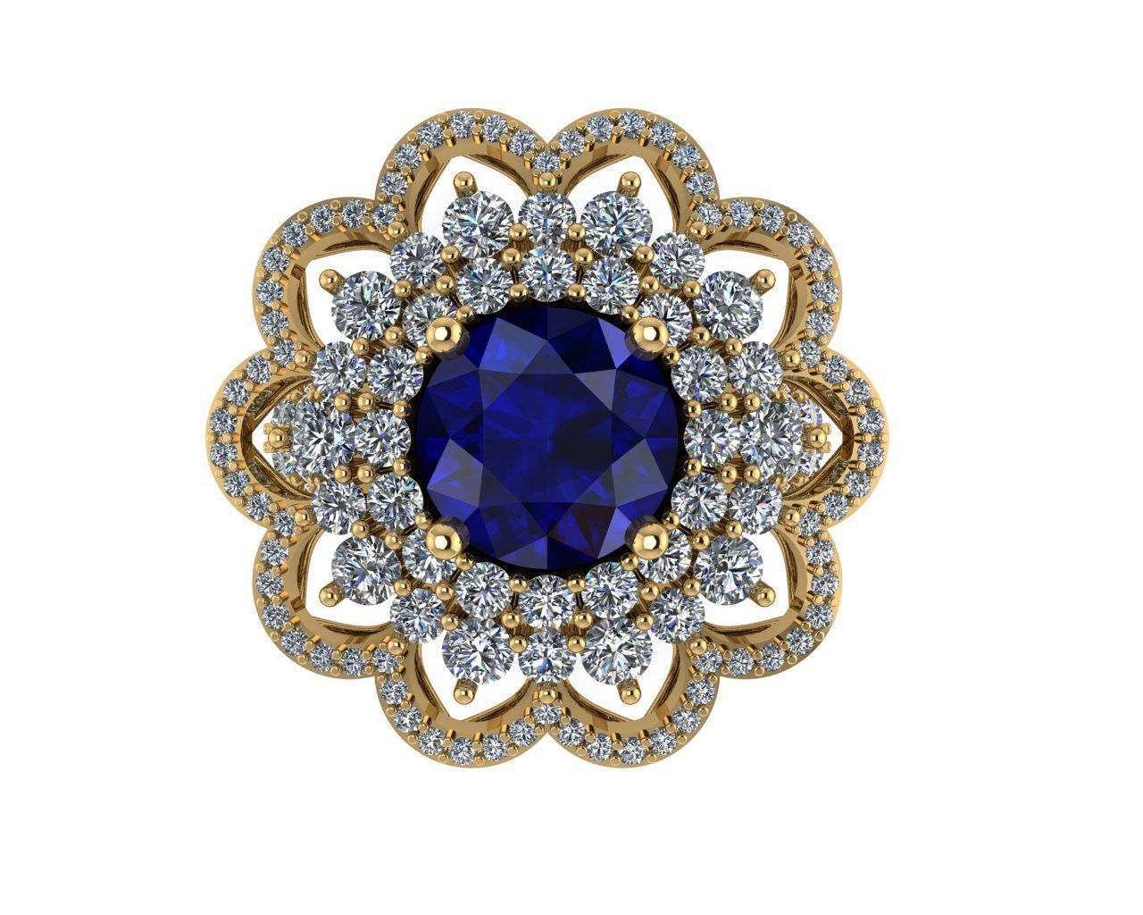 Women diamond ring 3d render 3D print model_3