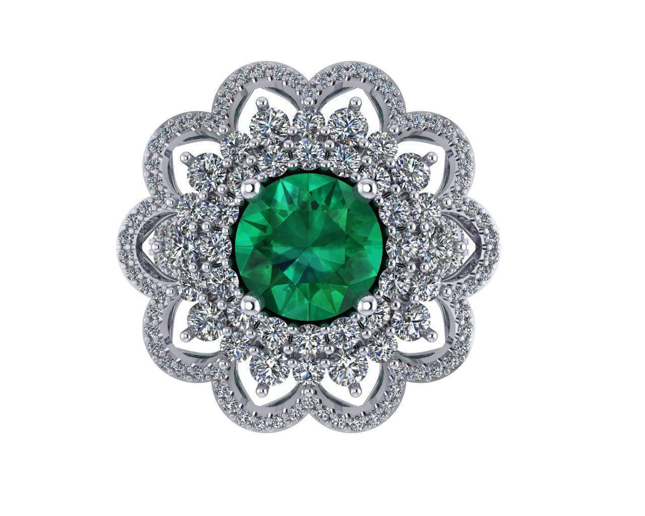 Women diamond ring 3d render 3D print model_5