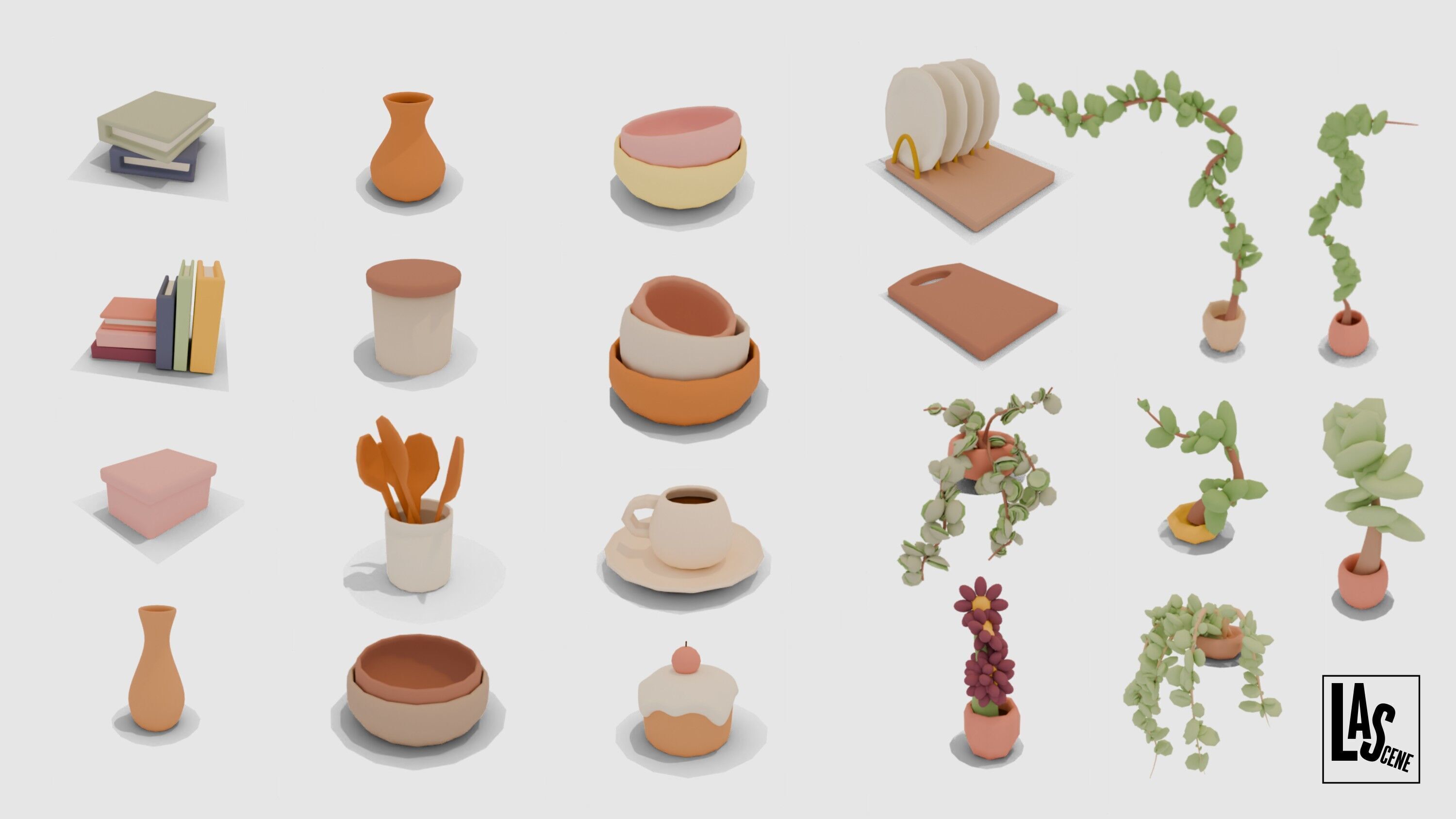 Cute Interior Assets Low-poly 3D model_7