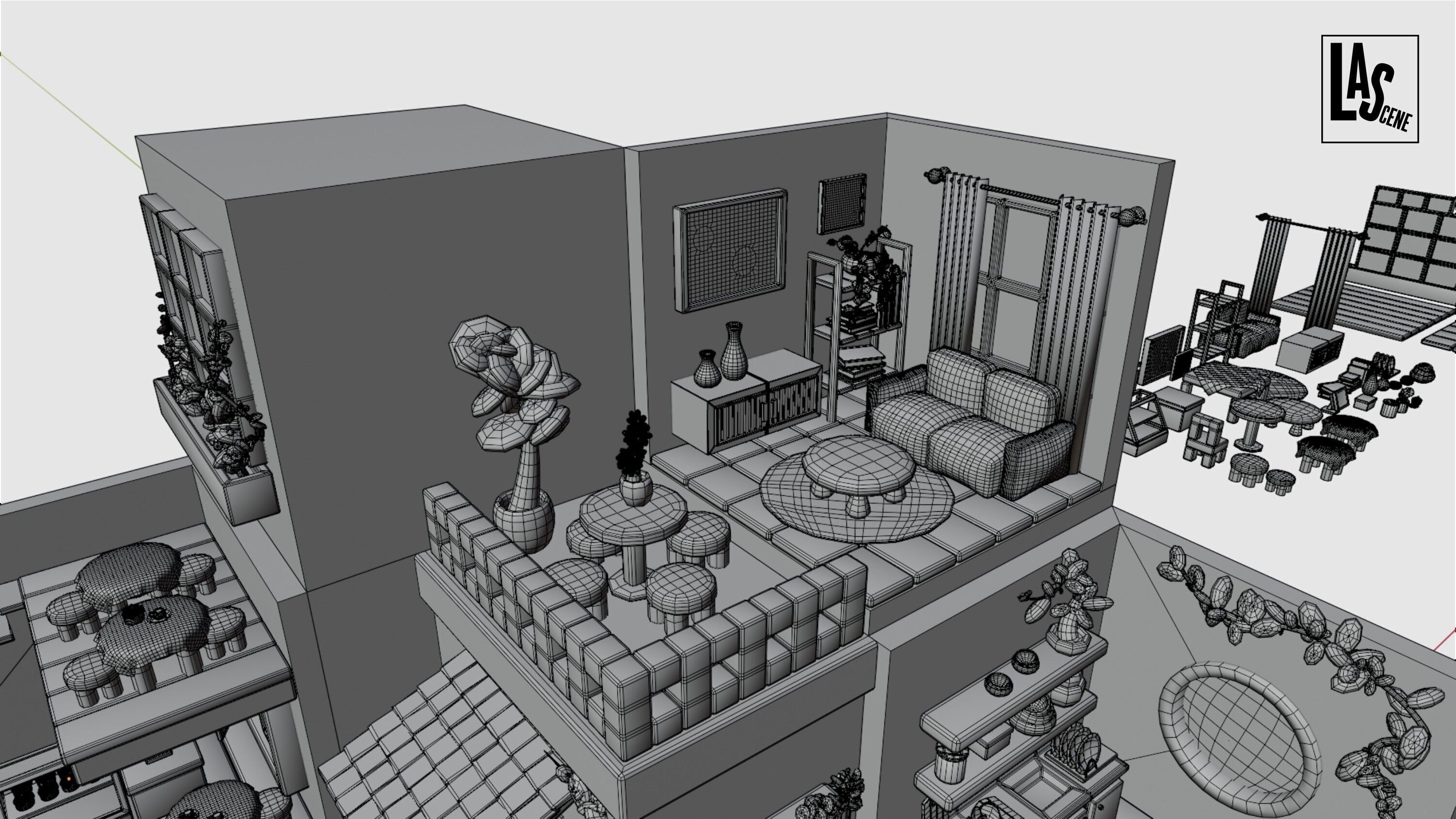 Cute Interior Assets Low-poly 3D model_9