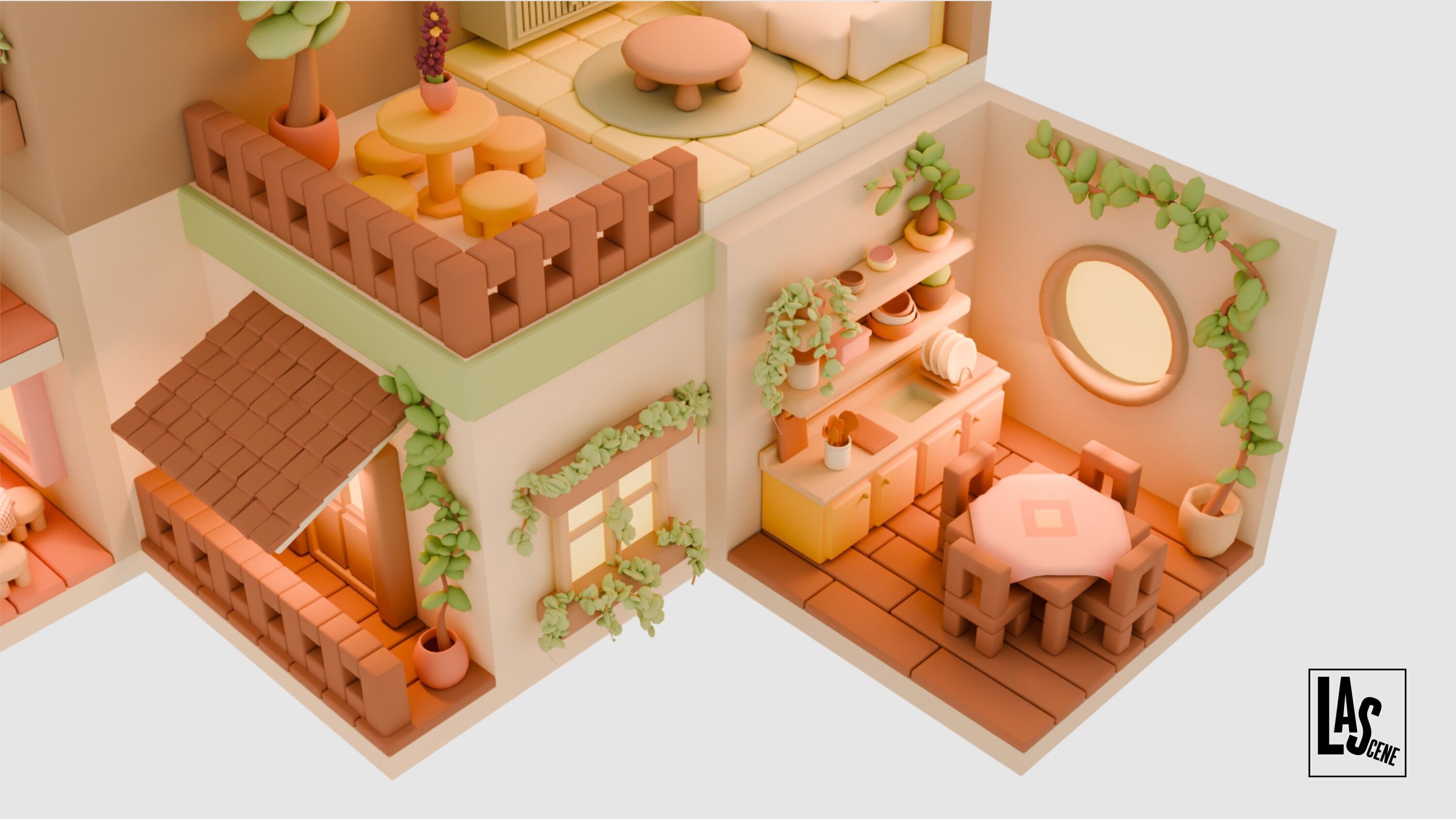 Cute Interior Assets Low-poly 3D model_1