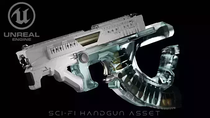 Tariro X-000 Sci-Fi Handgun Game Asset