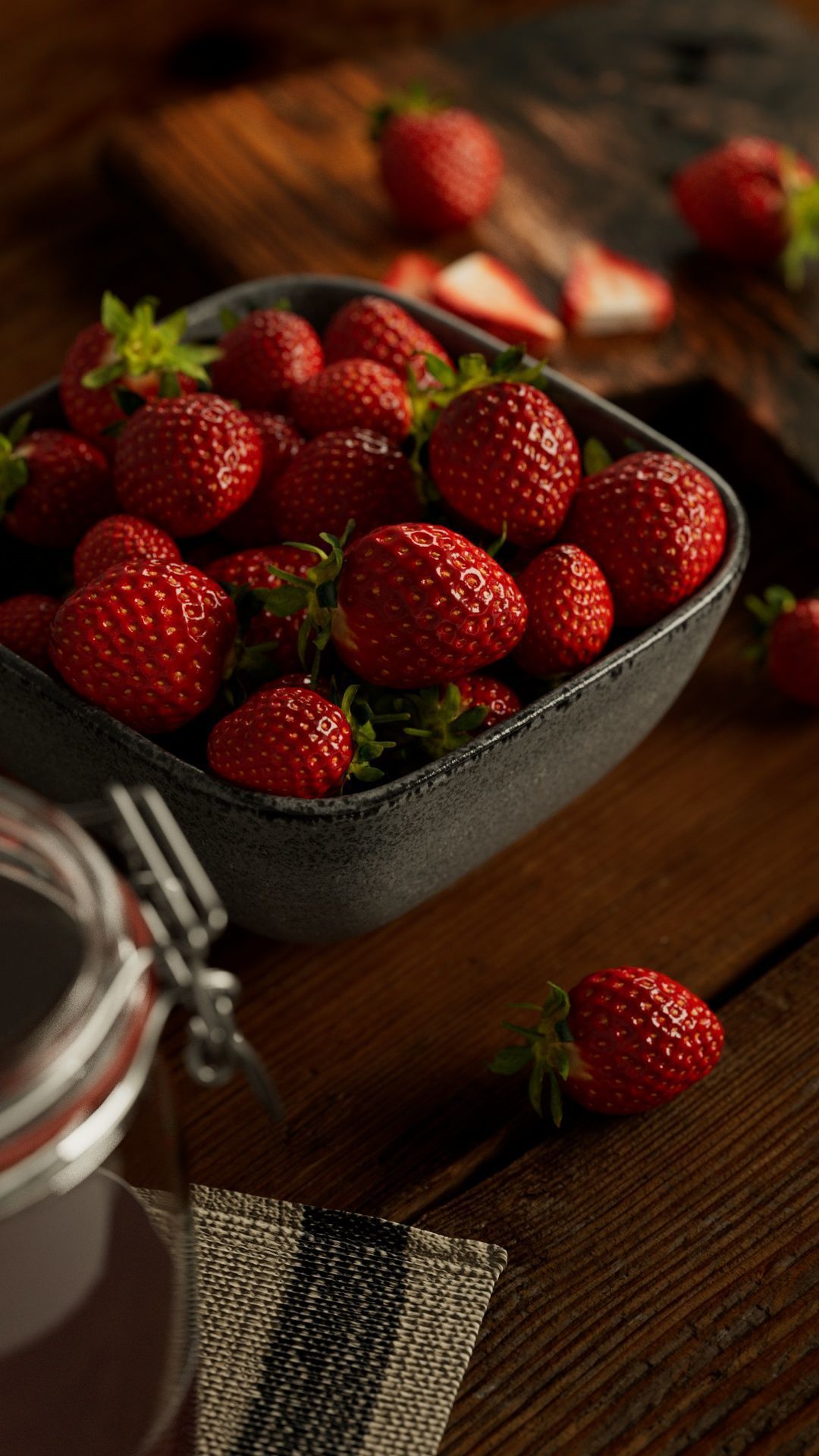 polypasta - strawberry studio scene 3D model_6