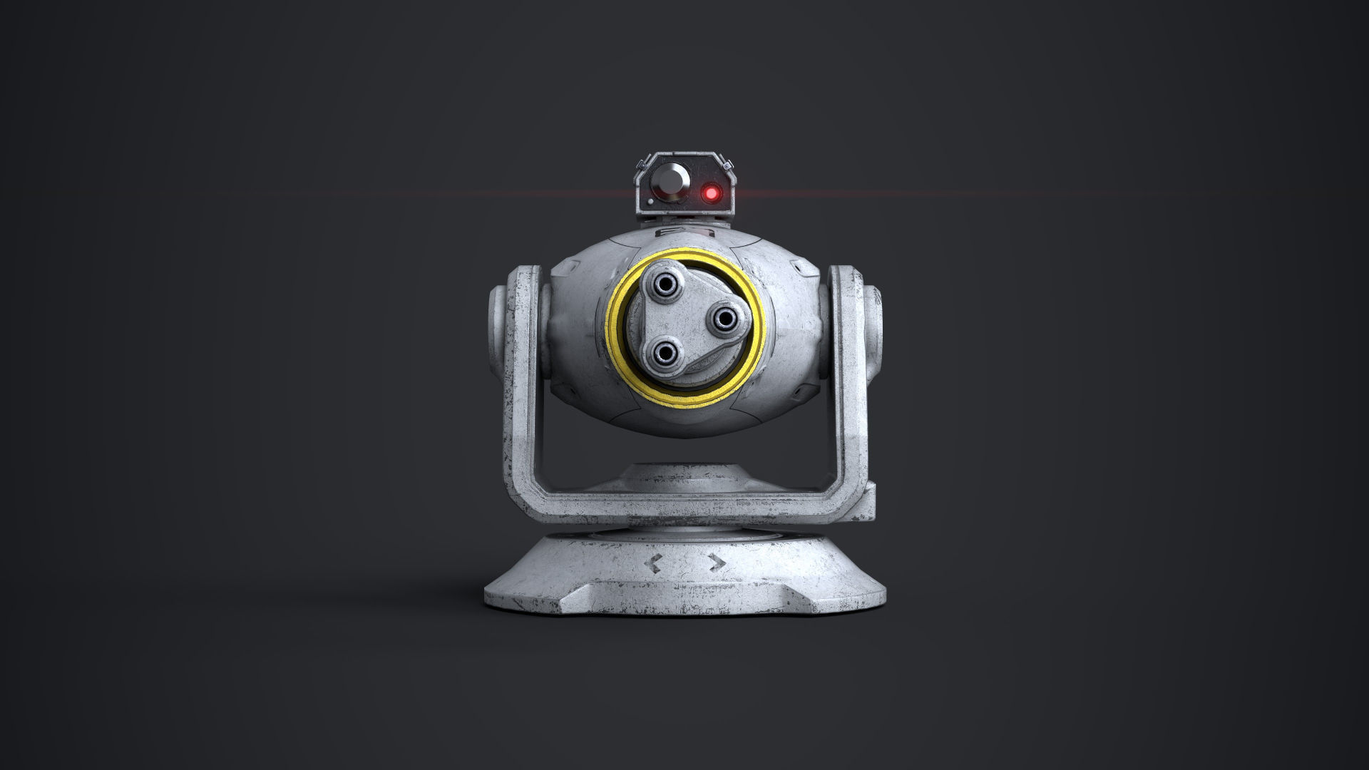 Minigun Turret Textures 22 plus 12 Decals on-off Low-poly 3D model_20