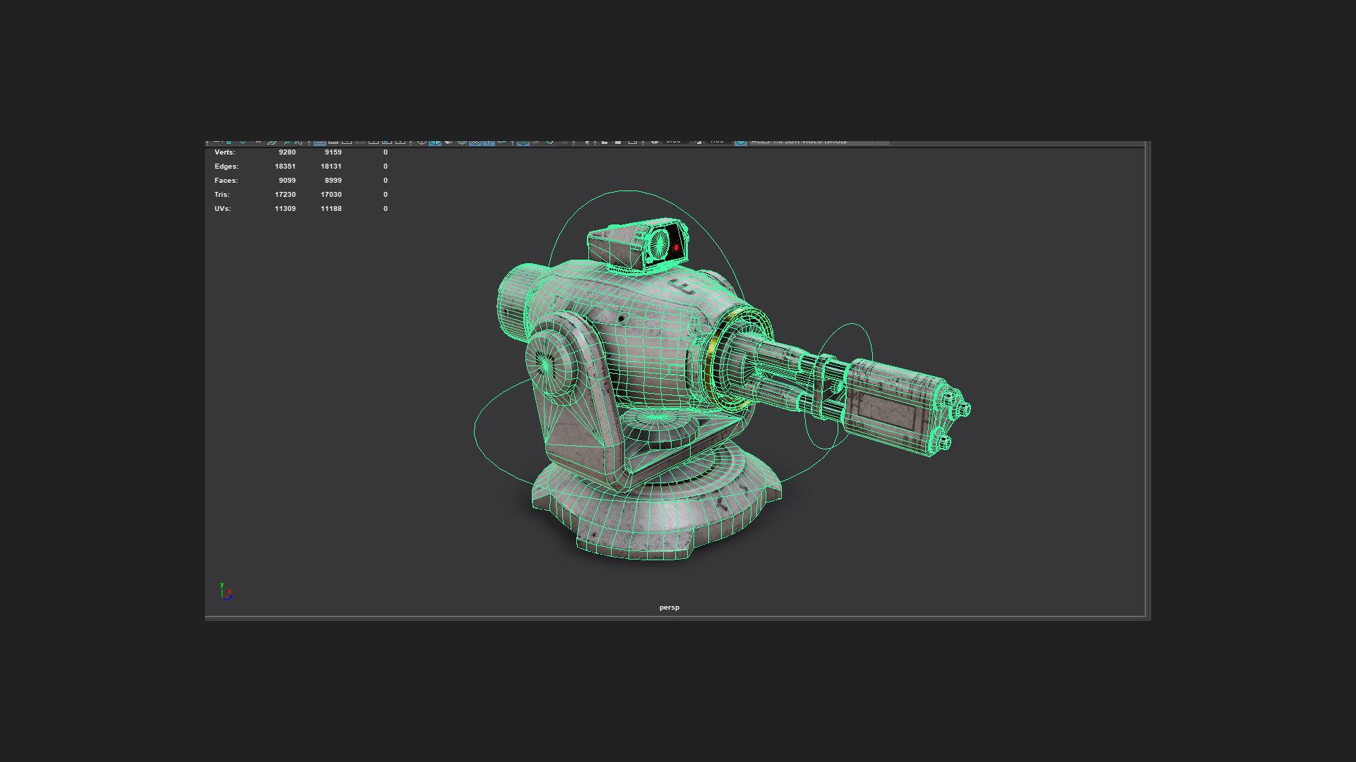 Minigun Turret Textures 22 plus 12 Decals on-off Low-poly 3D model_23
