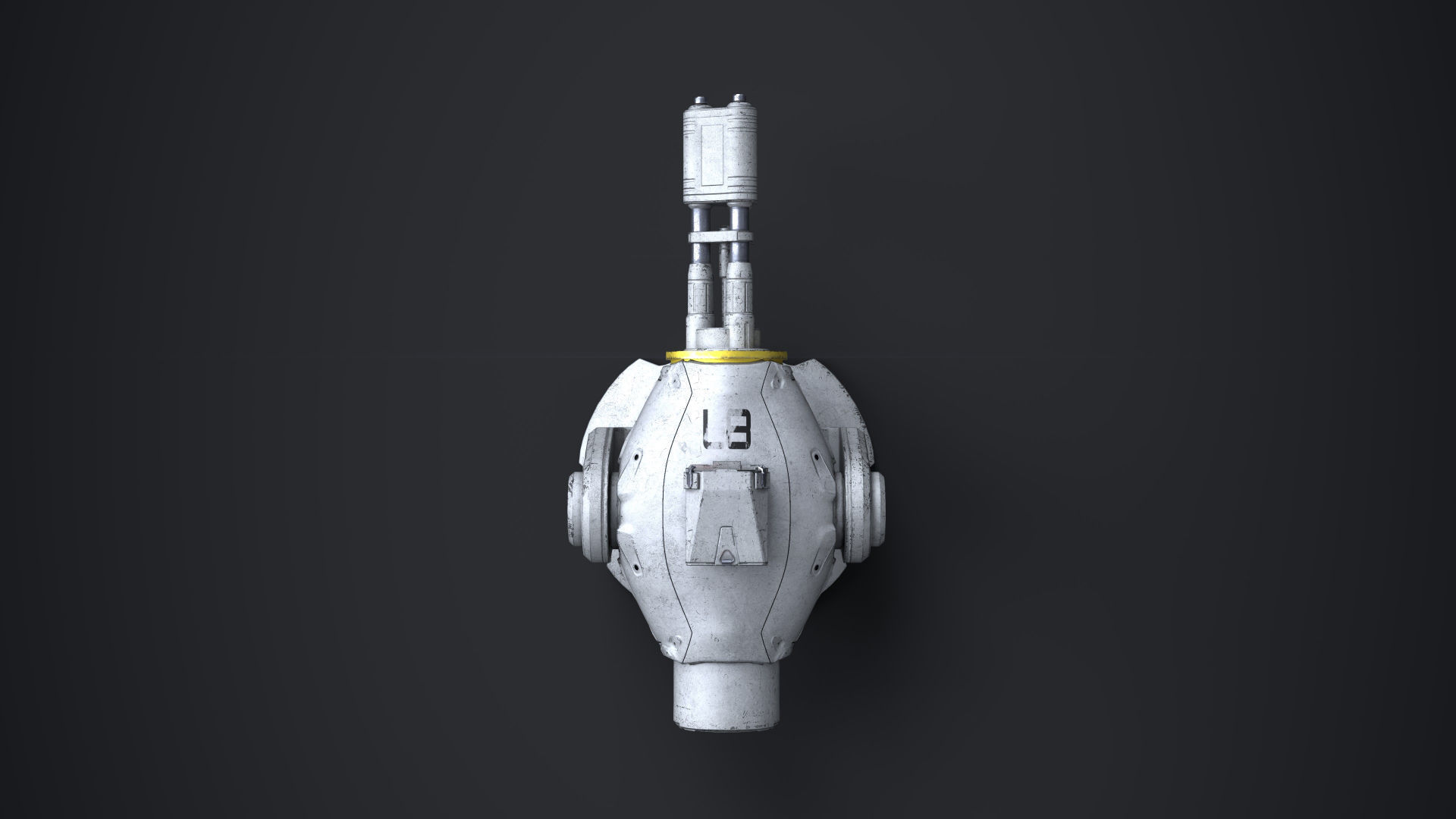 Minigun Turret Textures 22 plus 12 Decals on-off Low-poly 3D model_16