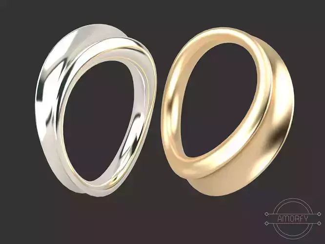 TWIST Ring Stl  Obj  Stp Files for 3D Jewelry Print