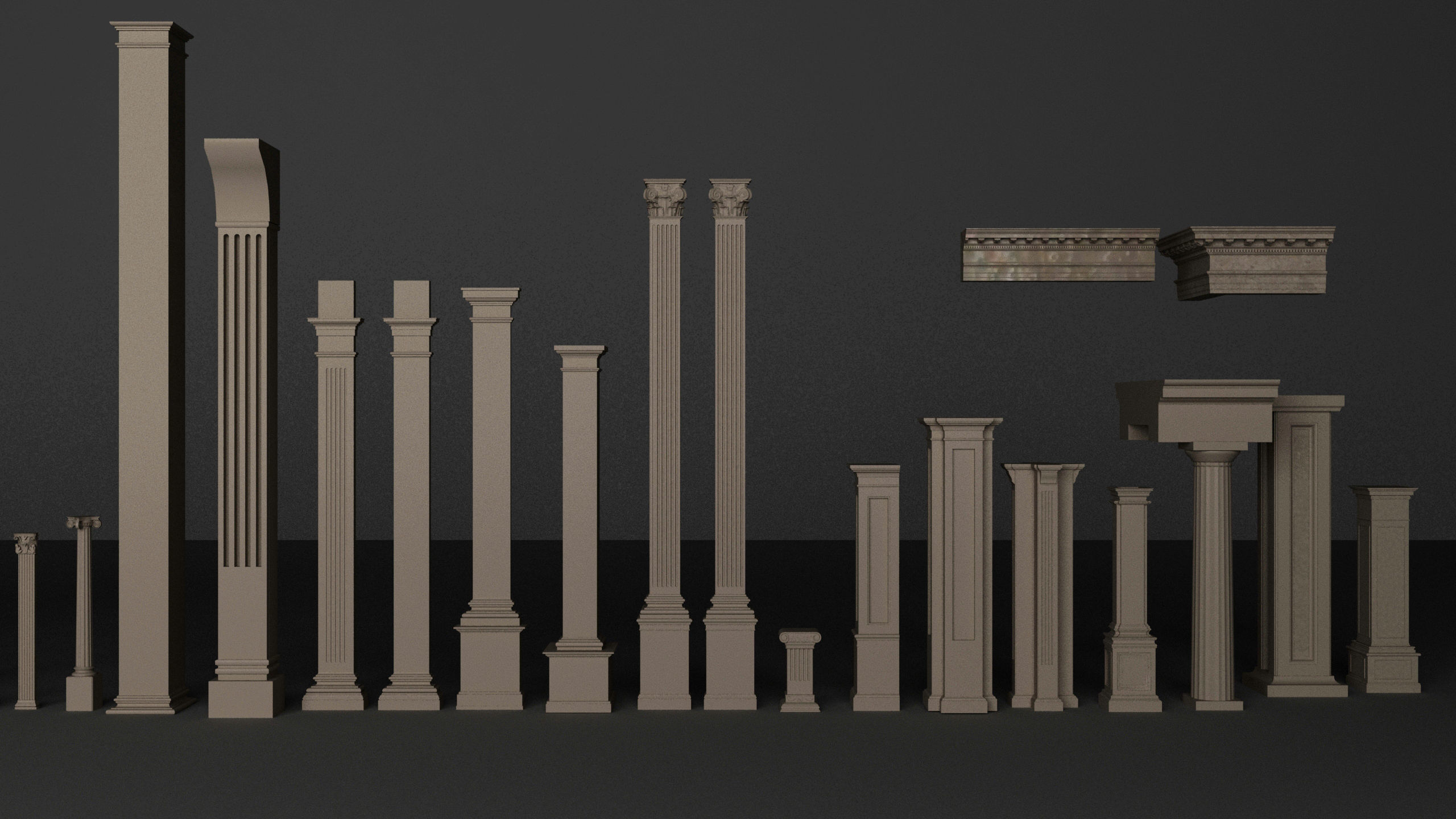 Architectural columns pack 3D model_3