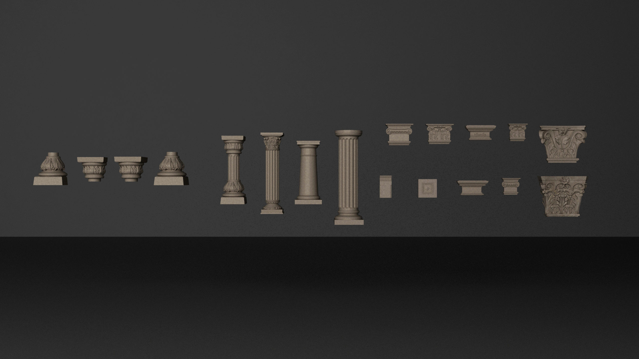Architectural columns pack 3D model_4