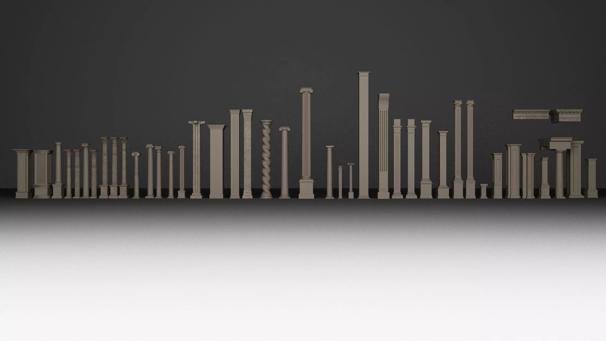 Architectural columns pack 3D model_0