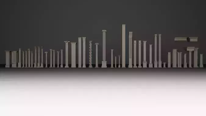 Architectural columns pack 3D model