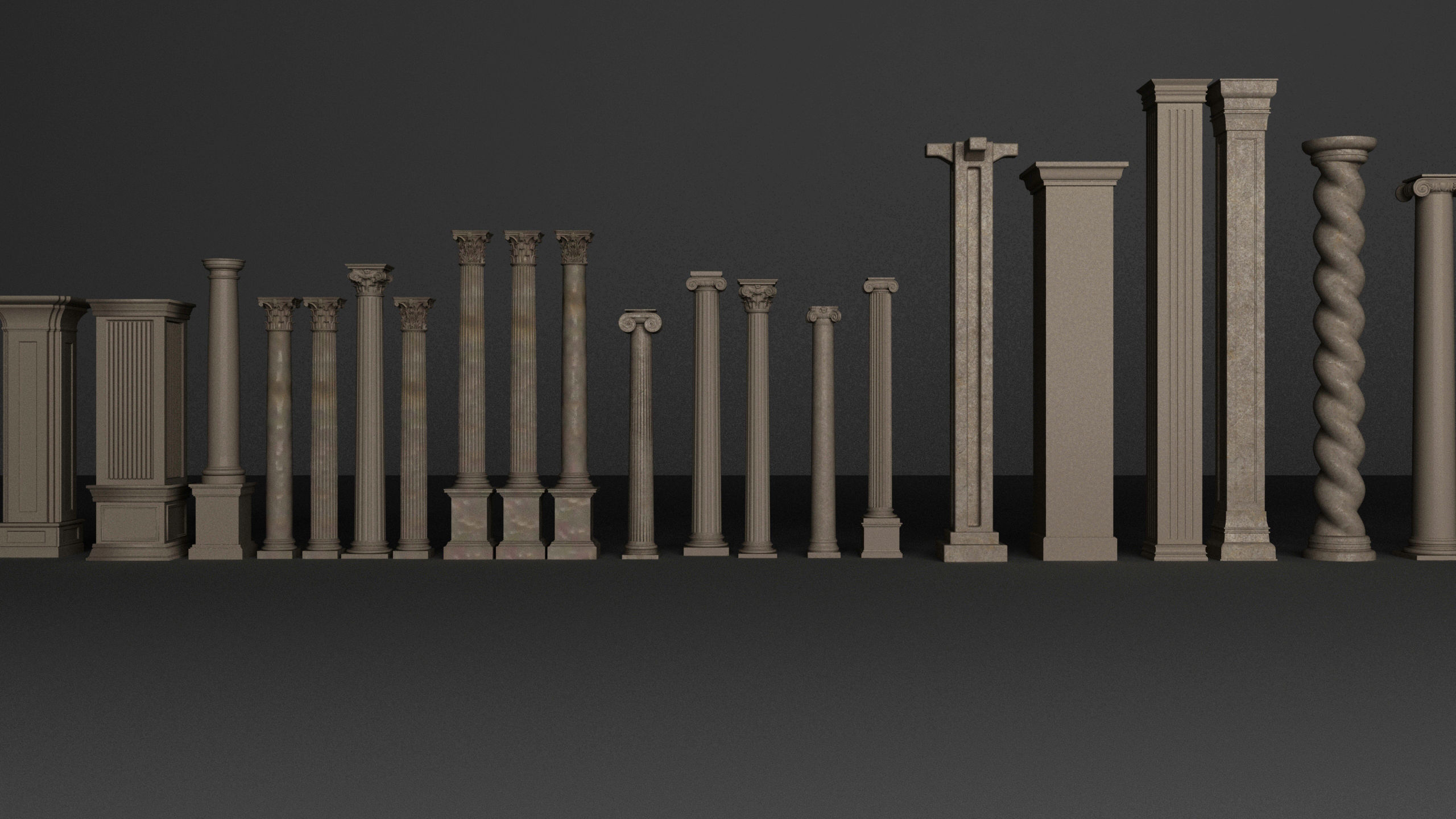 Architectural columns pack 3D model_1