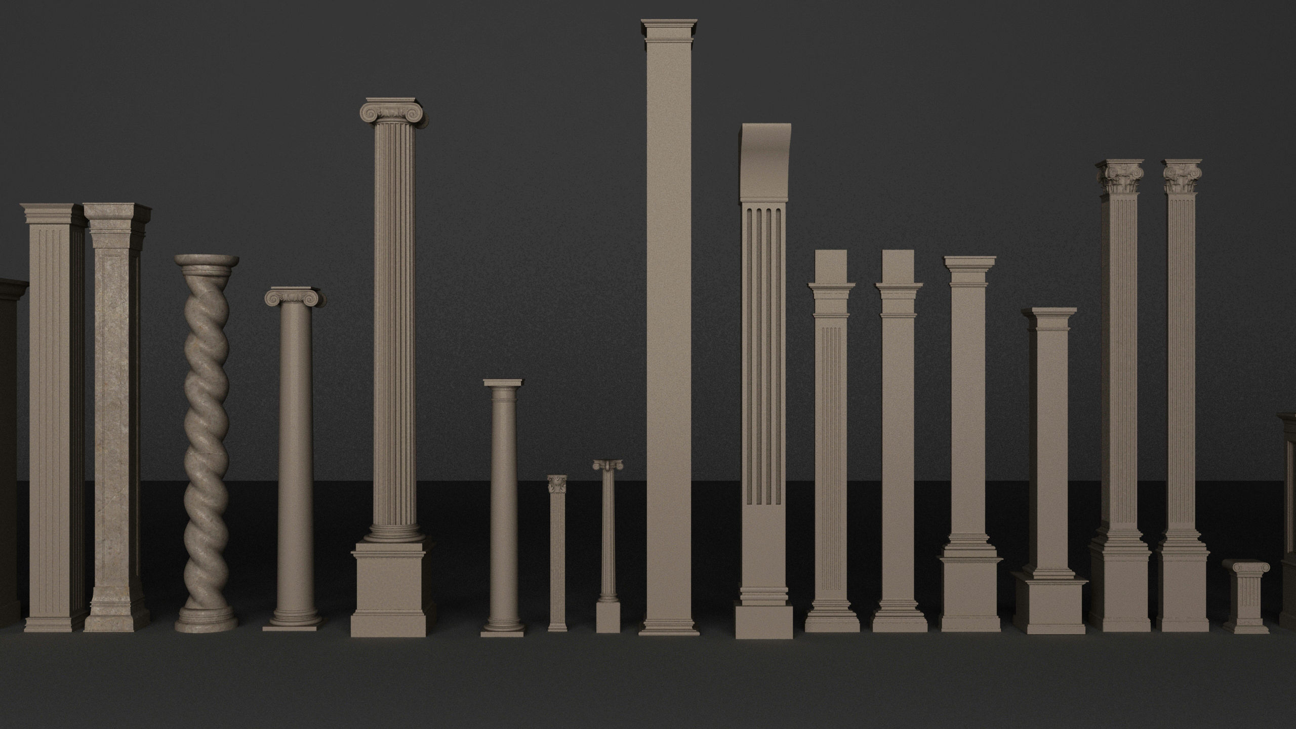 Architectural columns pack 3D model_2
