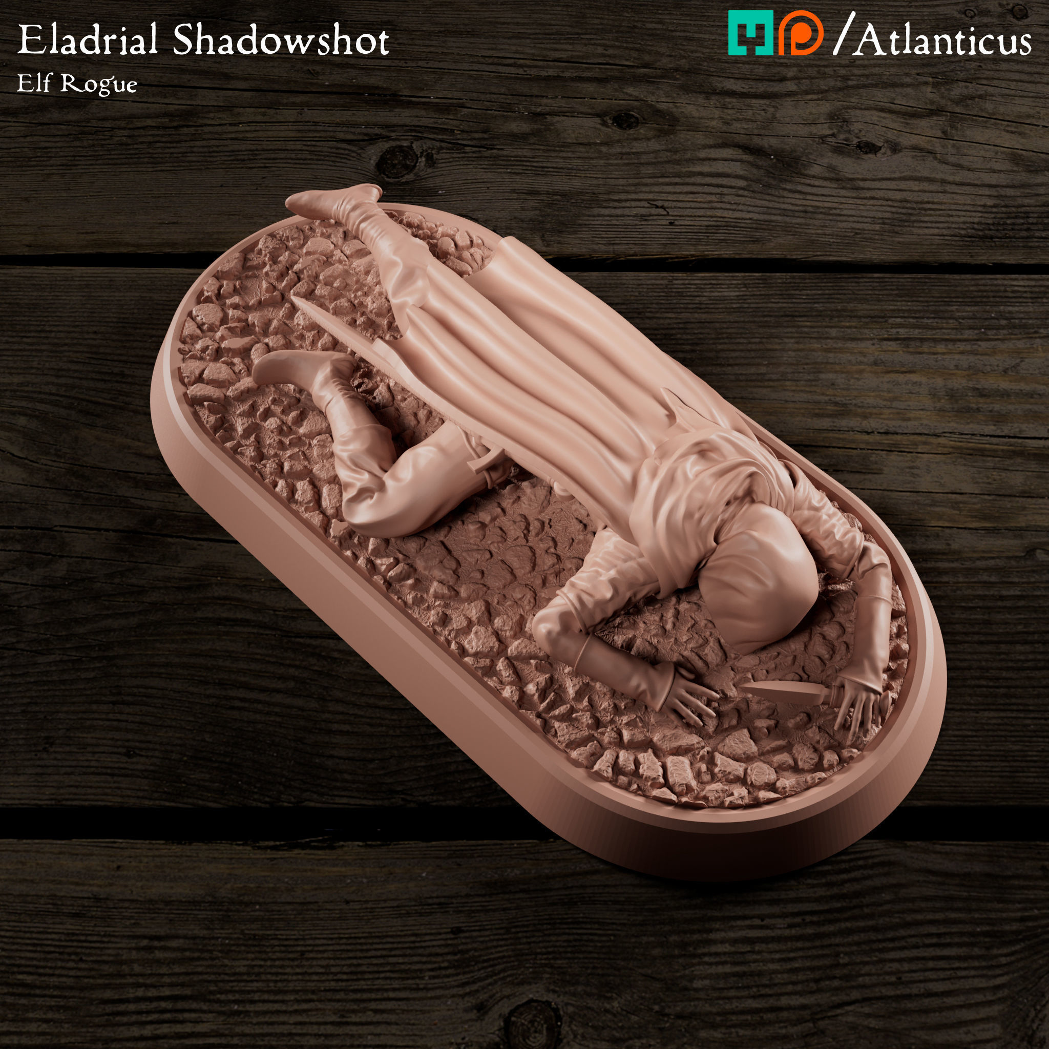 Male Elf Rogue - Eladrial Shadowshot - Dead 3D print model_7