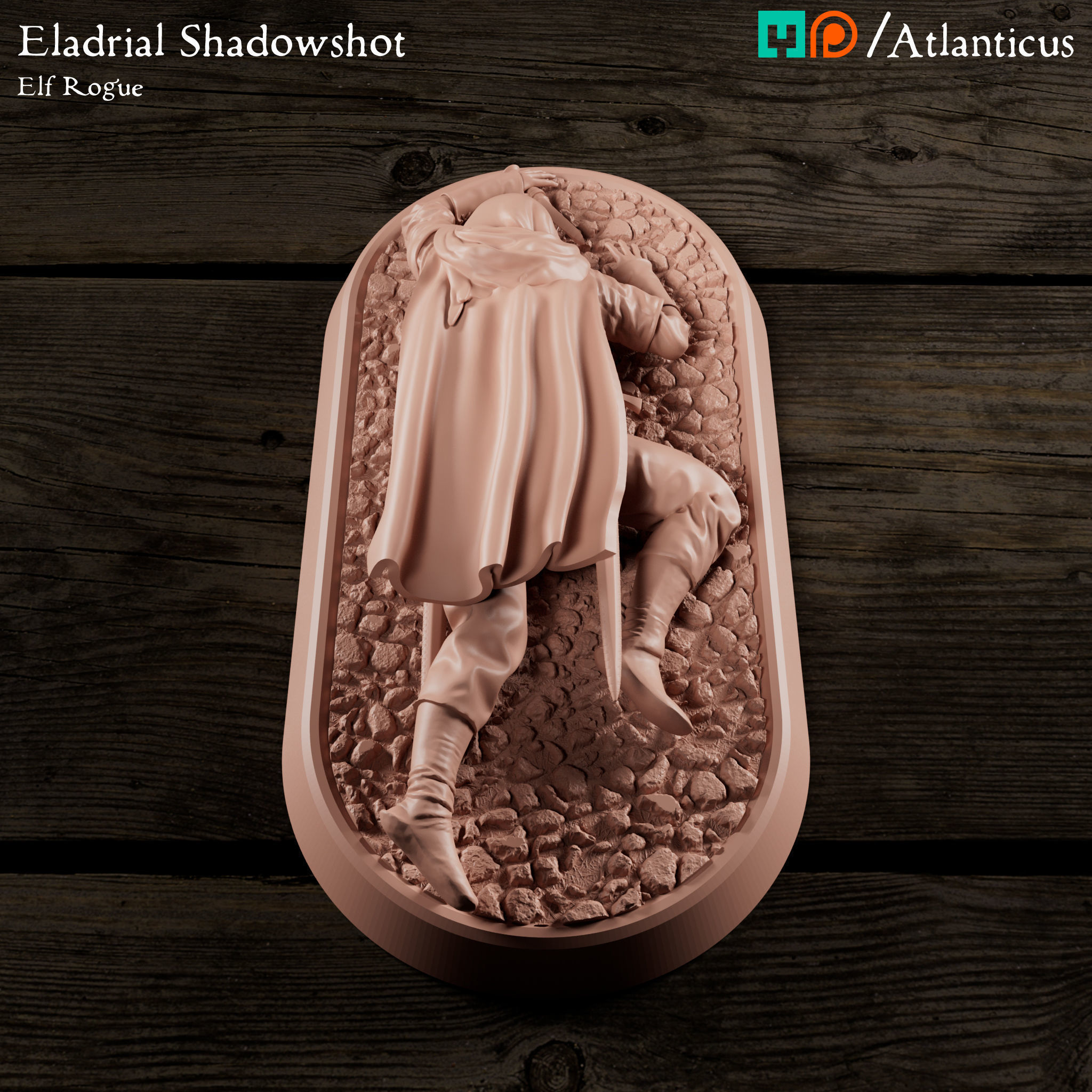 Male Elf Rogue - Eladrial Shadowshot - Dead 3D print model_2