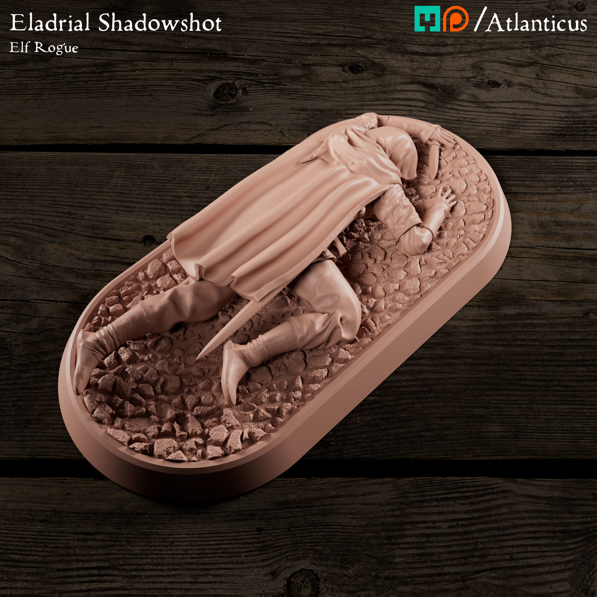 Male Elf Rogue - Eladrial Shadowshot - Dead 3D print model_1