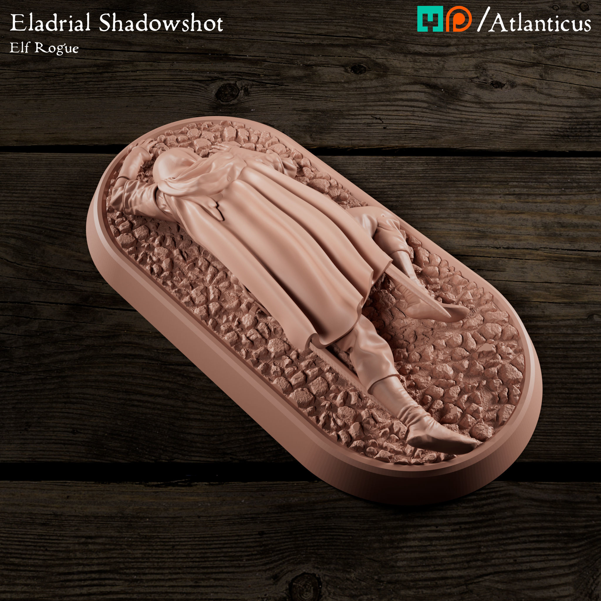 Male Elf Rogue - Eladrial Shadowshot - Dead 3D print model_3