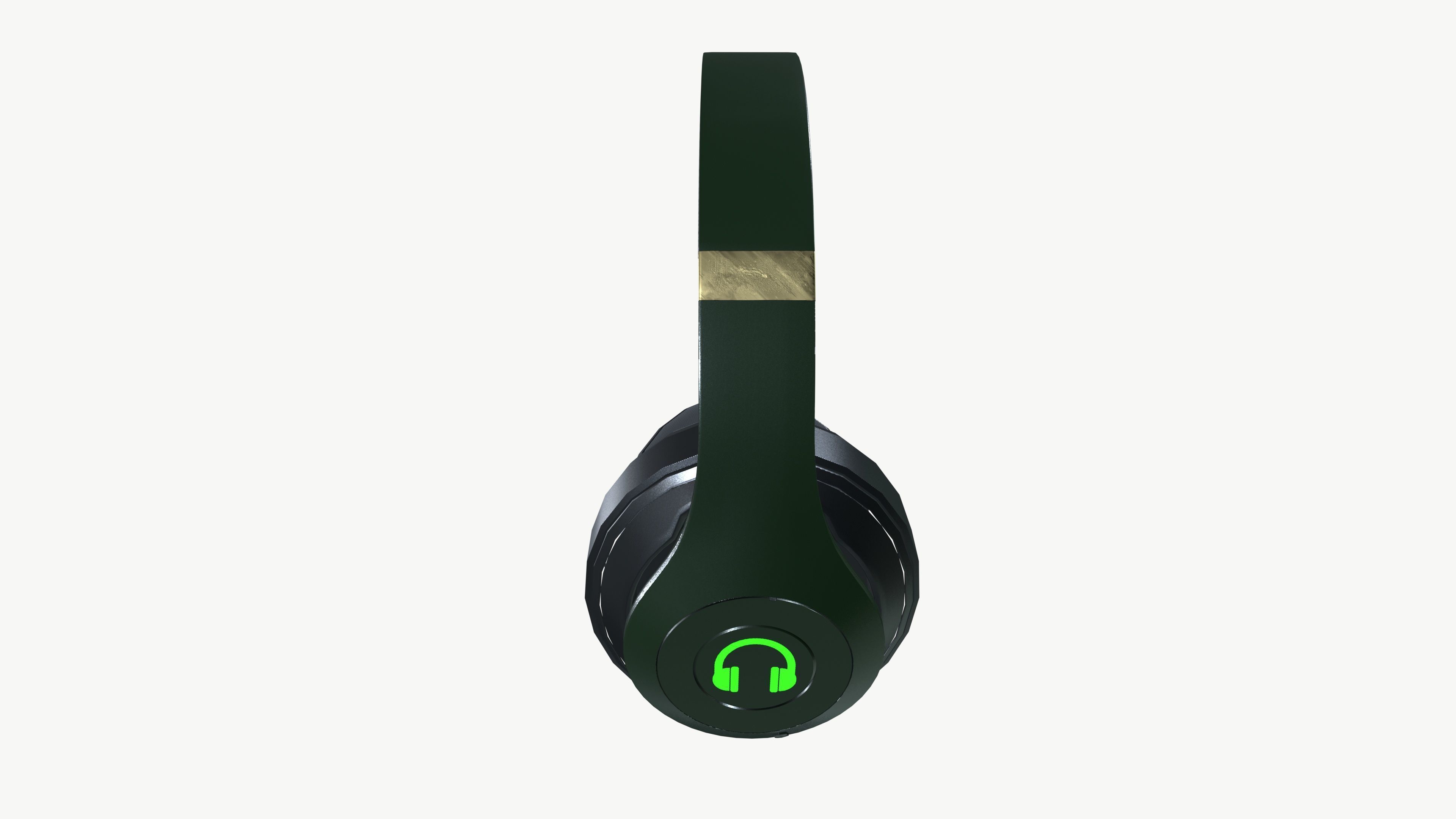 Wireless Musical Headphones Low-poly 3D model_6