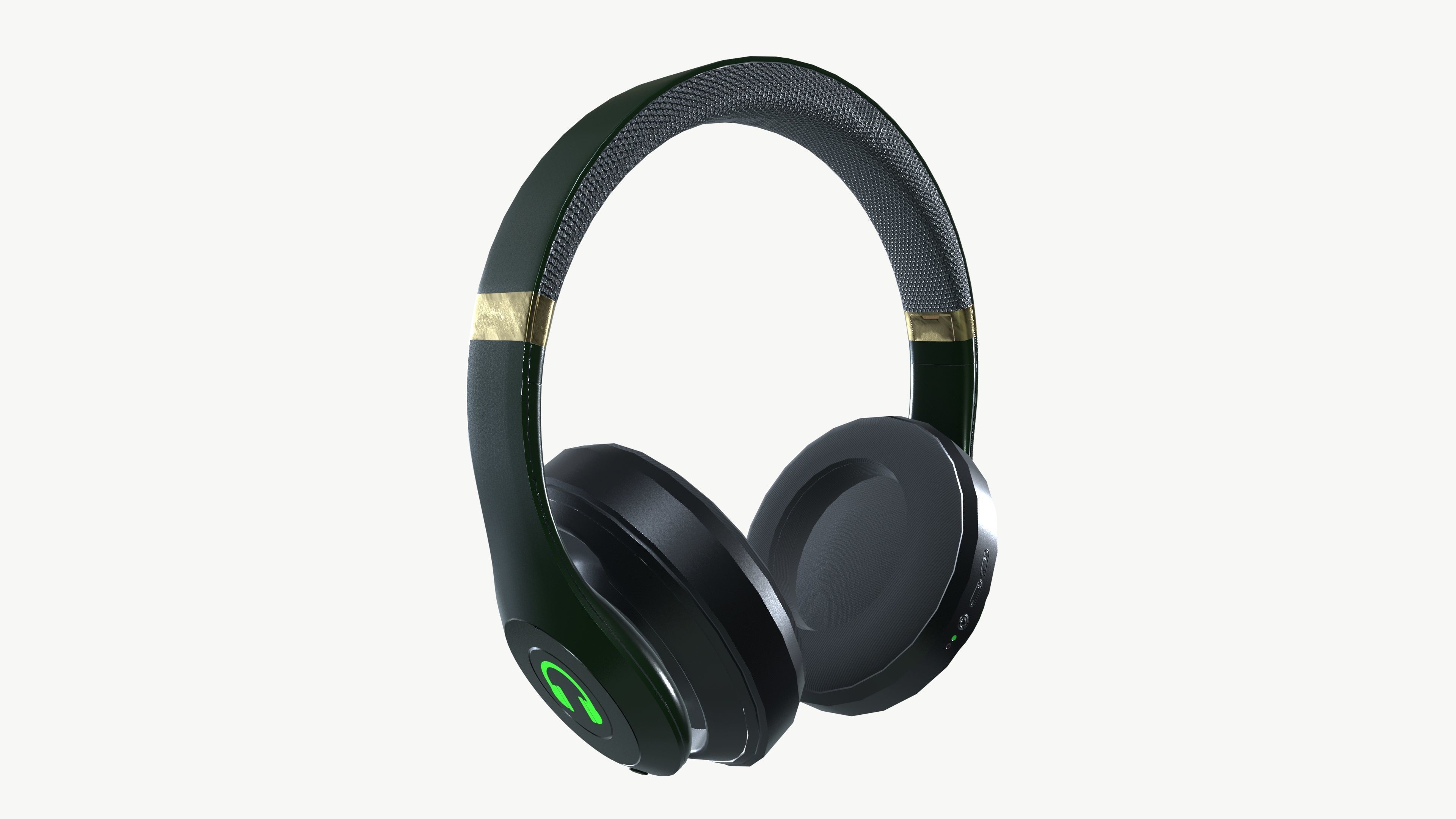 Wireless Musical Headphones Low-poly 3D model_2