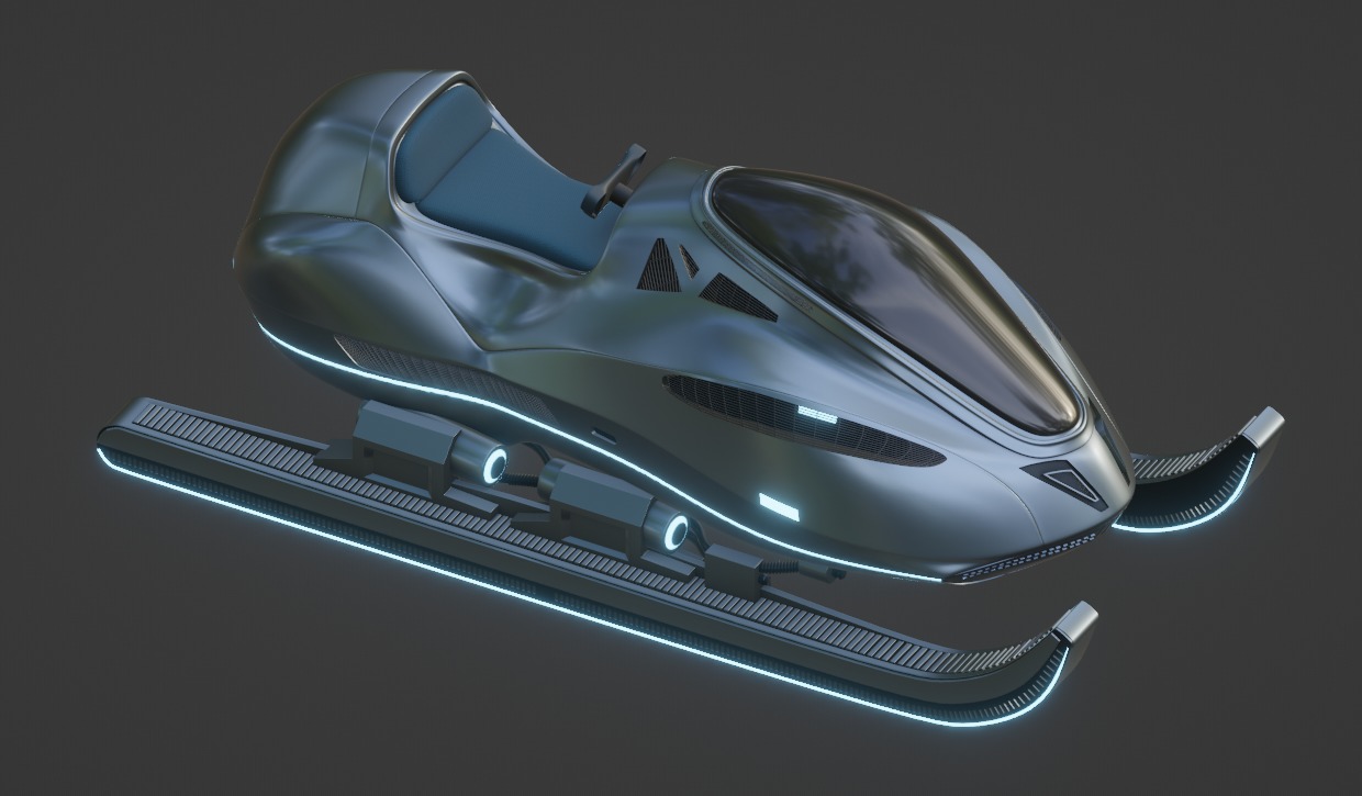 Future Snow Sled 3D model_4