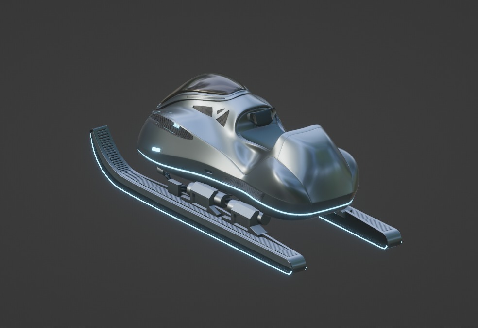 Future Snow Sled 3D model_1