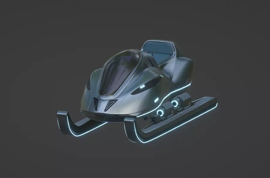Future Snow Sled 3D model_0