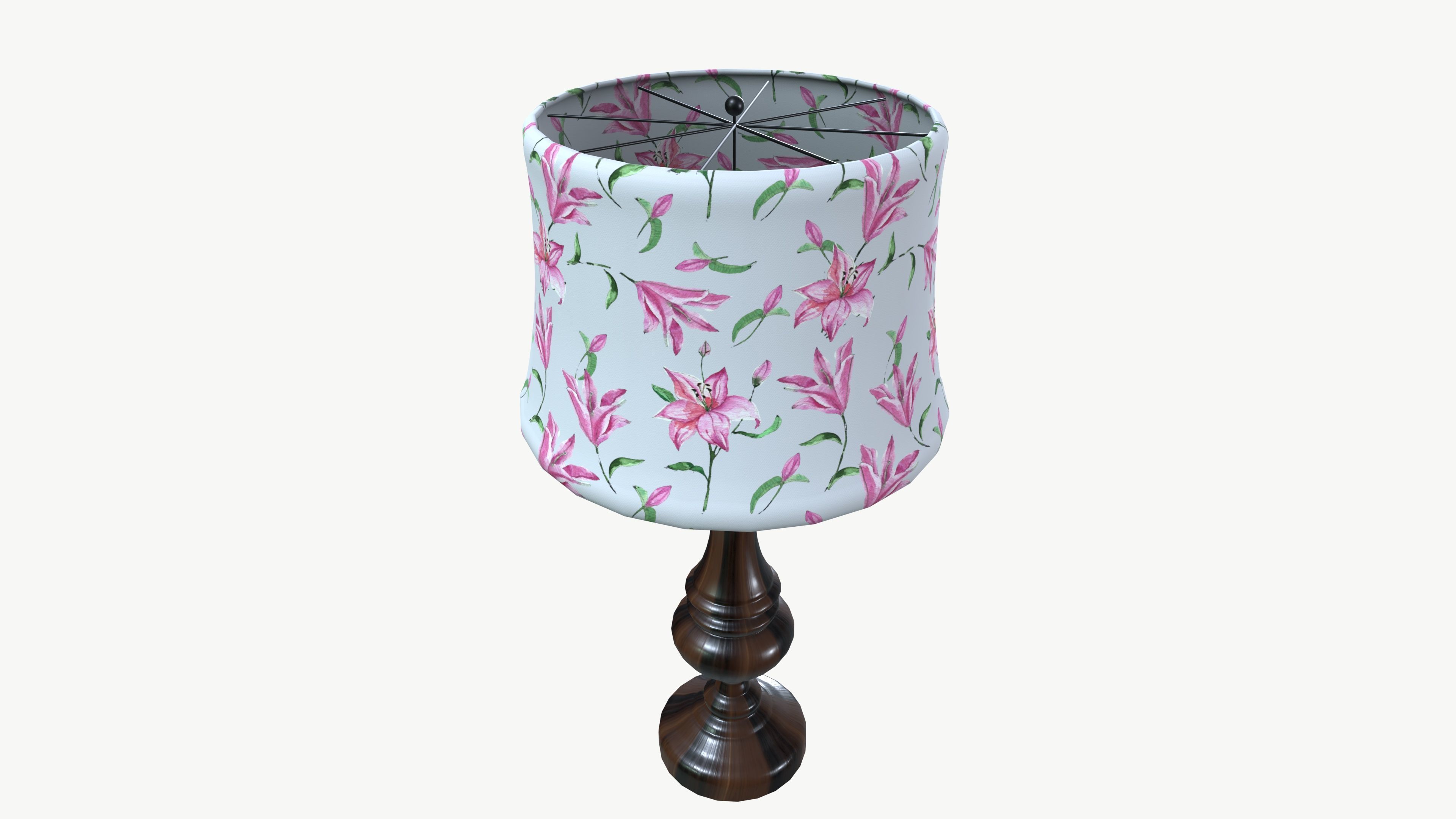 Bed Light Night Lamp Low-poly 3D model_2