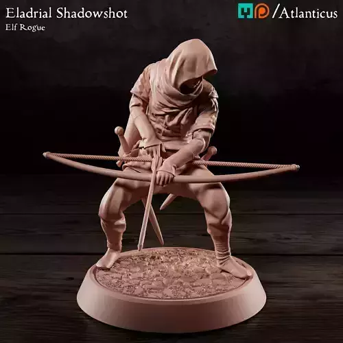 Male Elf Rogue - Eladrial Shadowshot - Longbow 3D print model
