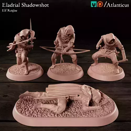 Male Elf Rogue - Eladrial Shadowshot - BUNDLE 3D Model Collection