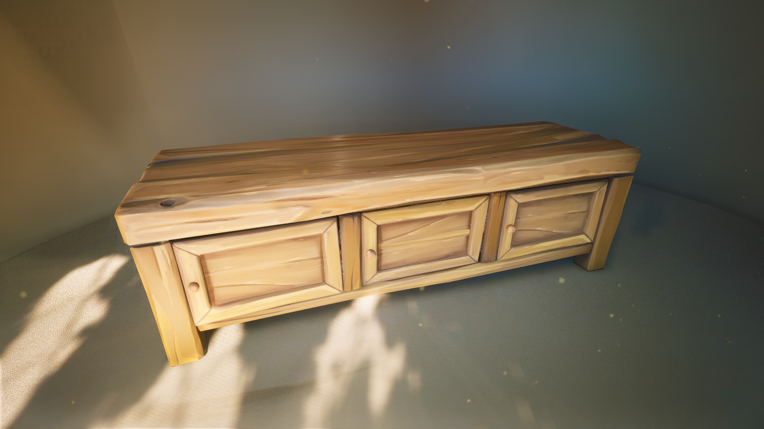 Stylized Buffet Low-poly 3D model_1