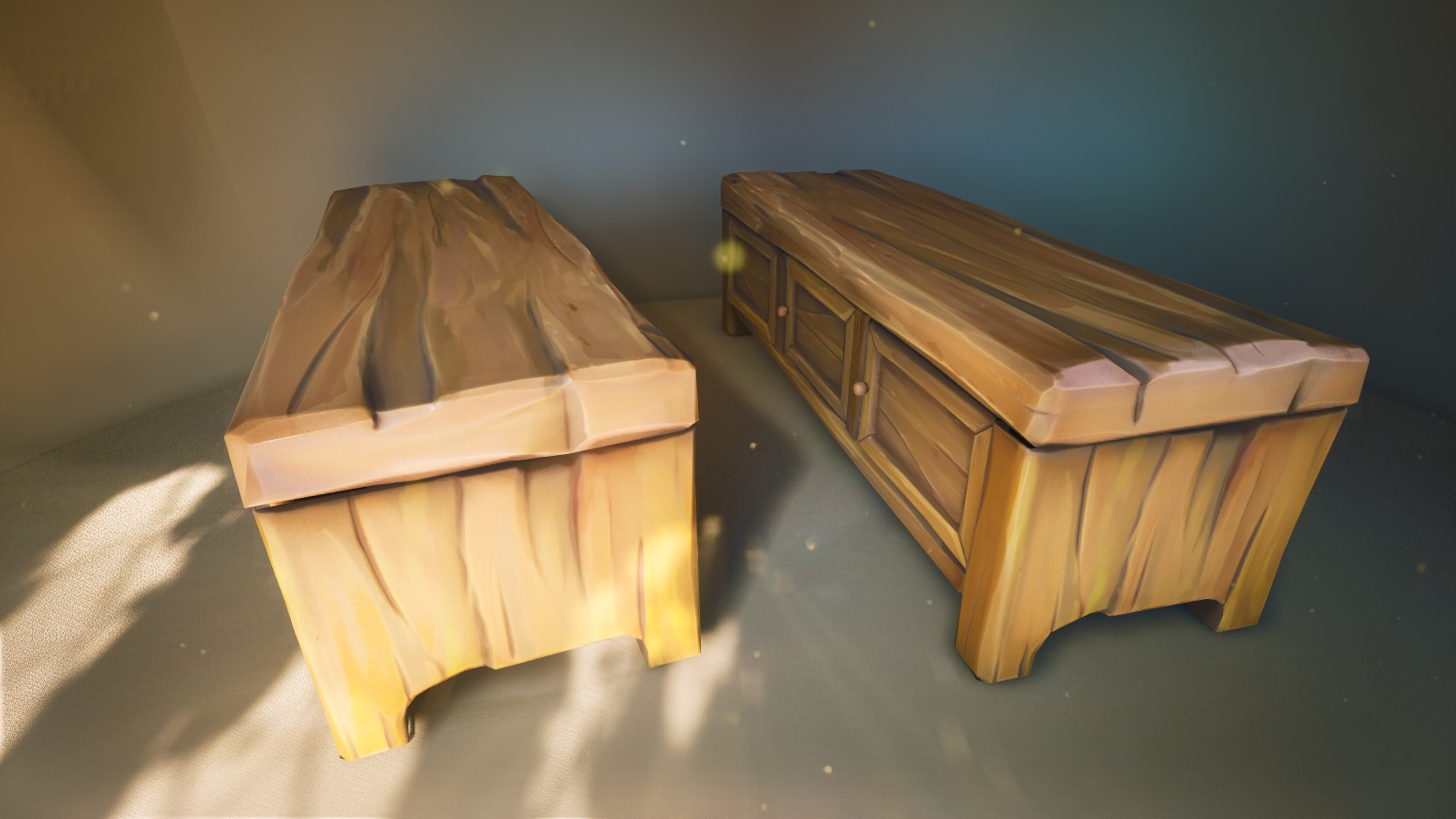 Stylized Buffet Low-poly 3D model_3