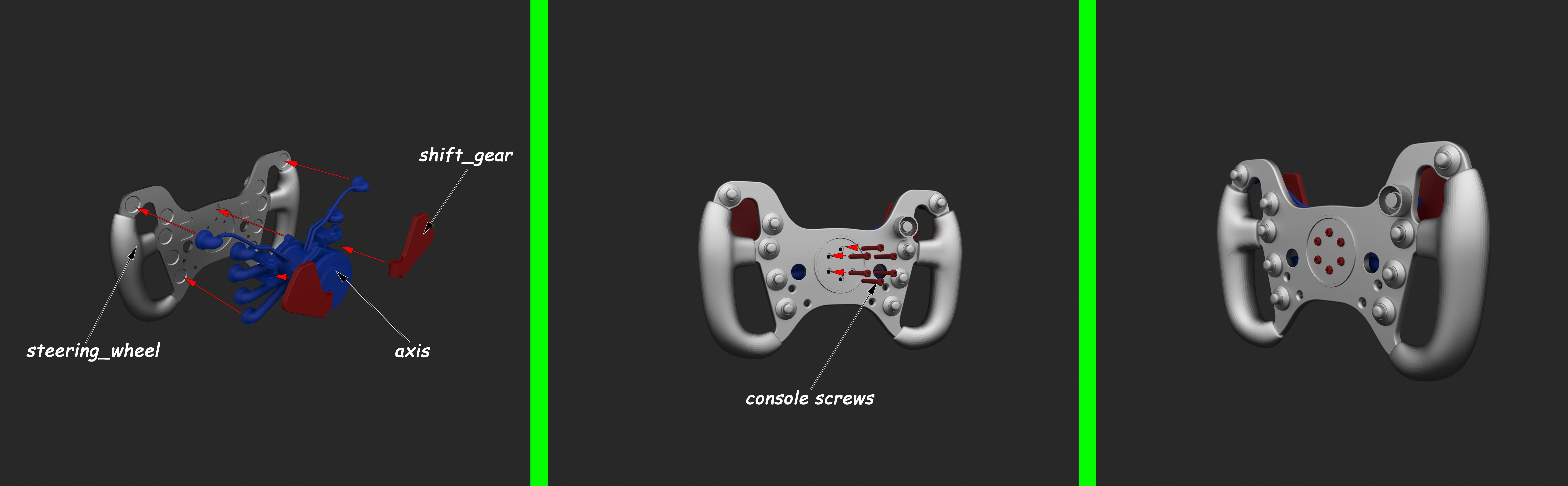 GT3 Racing Steering Wheel 3D Model for 3D Printing STL File 3D print model_12