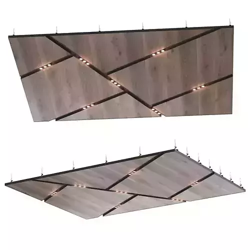 Wooden suspended ceiling with lighting 44