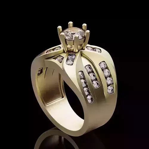 Lux  ring  printable gold jewelry printable 3D model