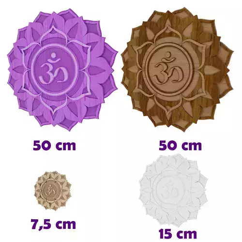 Crown Chakra  multilayer cnc cut and 3d printable wall decor  3D print model