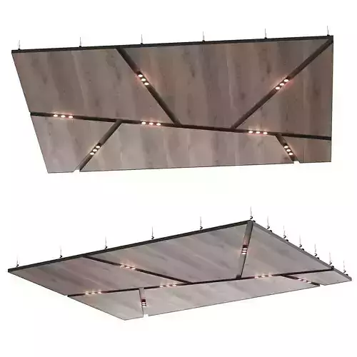 Wooden suspended ceiling with lighting 39