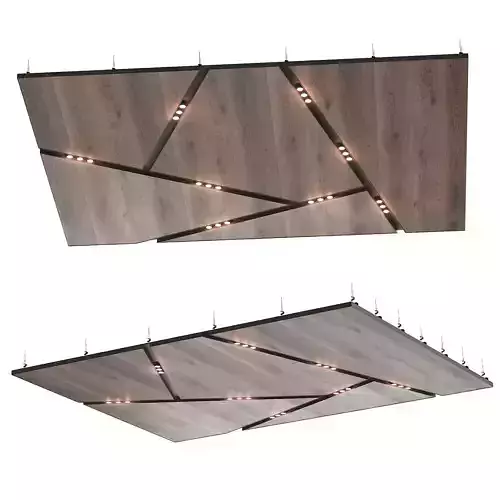 Wooden suspended ceiling with lighting 38