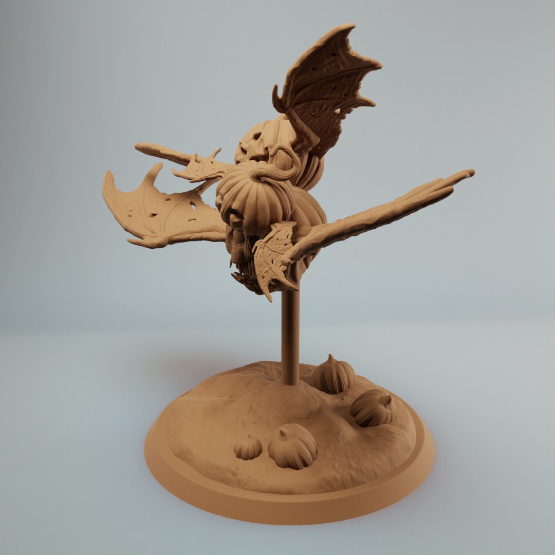 Scary Flying Pumpkins with wings horror miniature 3D print model_1