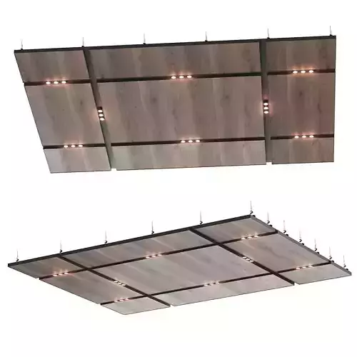 Wooden suspended ceiling with lighting 36