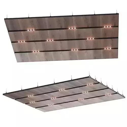 Wooden suspended ceiling with lighting 35