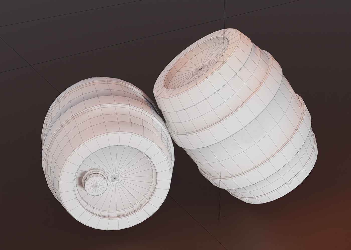 Stylized Barrel Low-poly 3D model_3